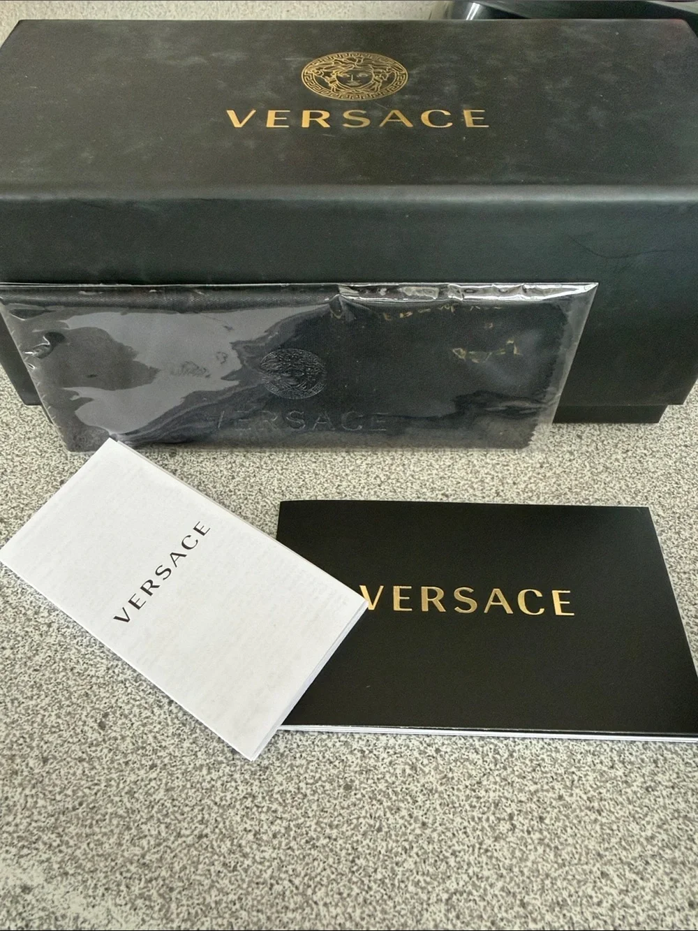 Versace Black Men's Sunglasses with Dark Lenses